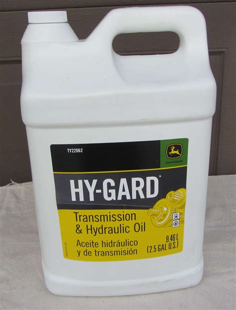 Feb 28, 2019 · Hy-Gard transmission and hydraulic oil is a unique oil developed by John Deere engineers to meet the exact needs of John Deere machines. Hy-Gard fluid is a multi-viscosity fluid with a high-viscosity index. Hy-Gard viscosity places it between ISO 46 and 68 grades. Hy-Gard may be used in many applications specifying either of these grades. 